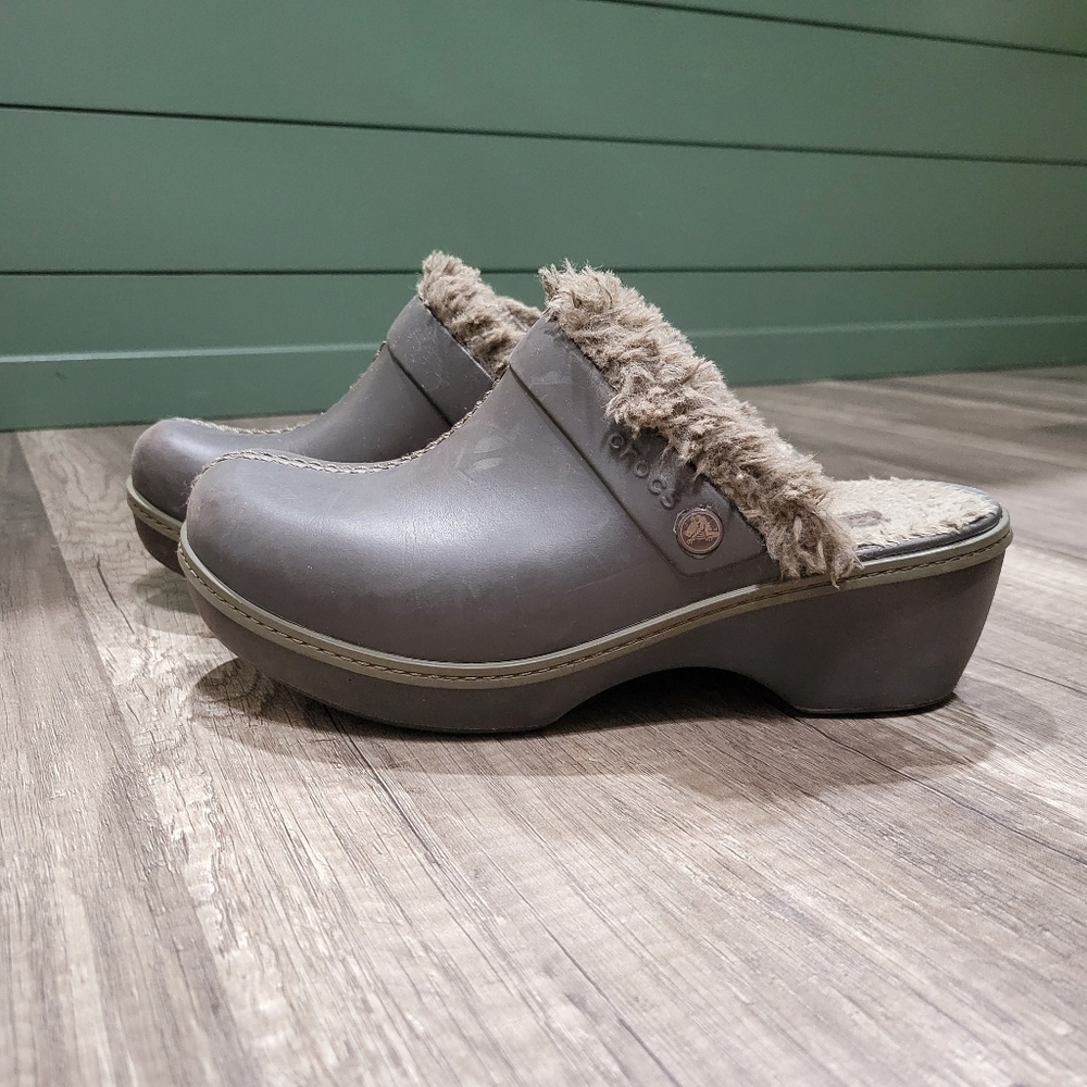 Lined Faux Fur Crocs Cobbler Clogs Gem